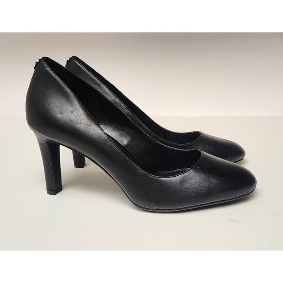 Michael Kors Black Leather Chantal Flex Leather Heel Pump Size 9M - Picture 8 of 13